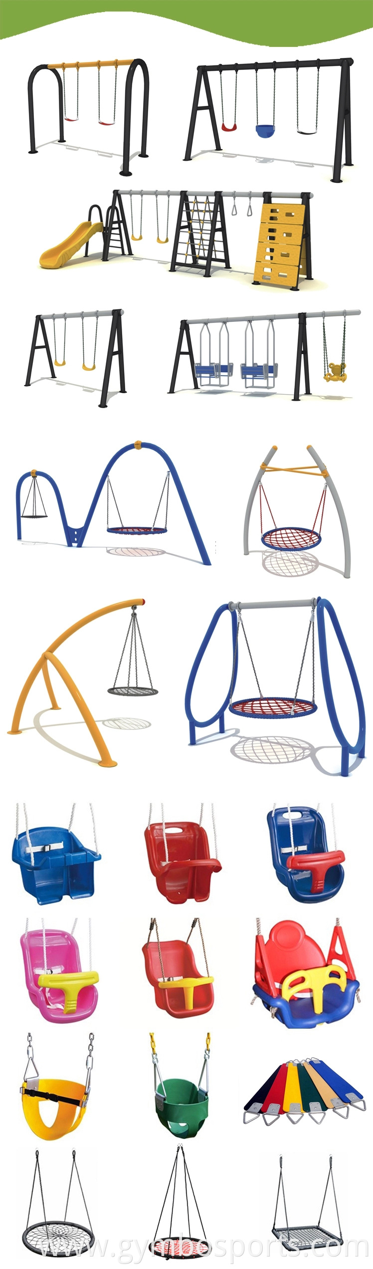 Wholesale Factory Price Good Quality Outdoor Kids Plastic Footrest Swing